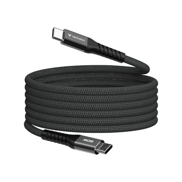VERBATIM SYNC&CHARGE USB C TO USB C 60W MAGNETIC 1.2M-BLACK